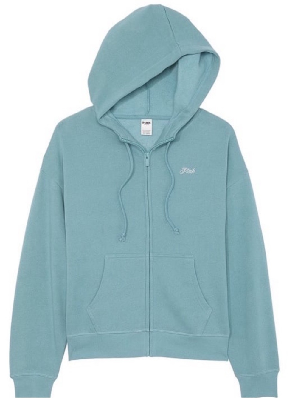 PINK Victoria's Secret Wellness Club Full Zip Up Hoodie in Light Teal